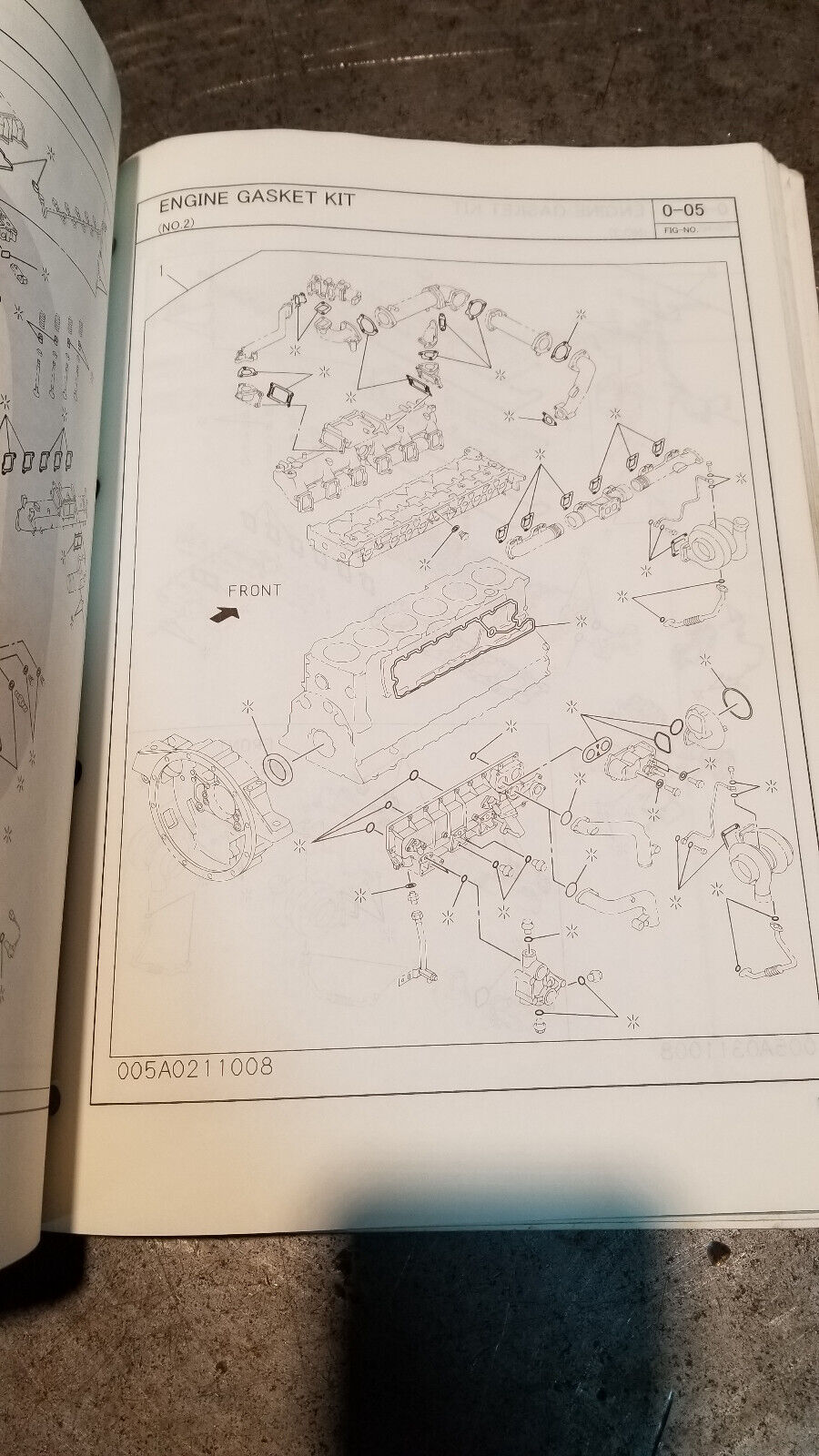 2005 Isuzu 6WG1 Diesel Engine Parts Catalog Manual 1-8871-1008-0