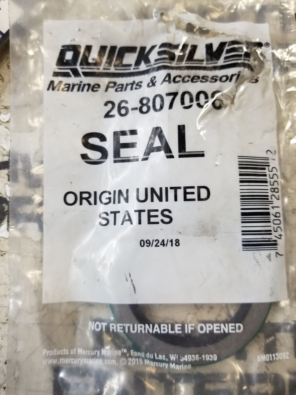 Mercury Marine Quicksilver MerCruiser 26-807006 oil seal