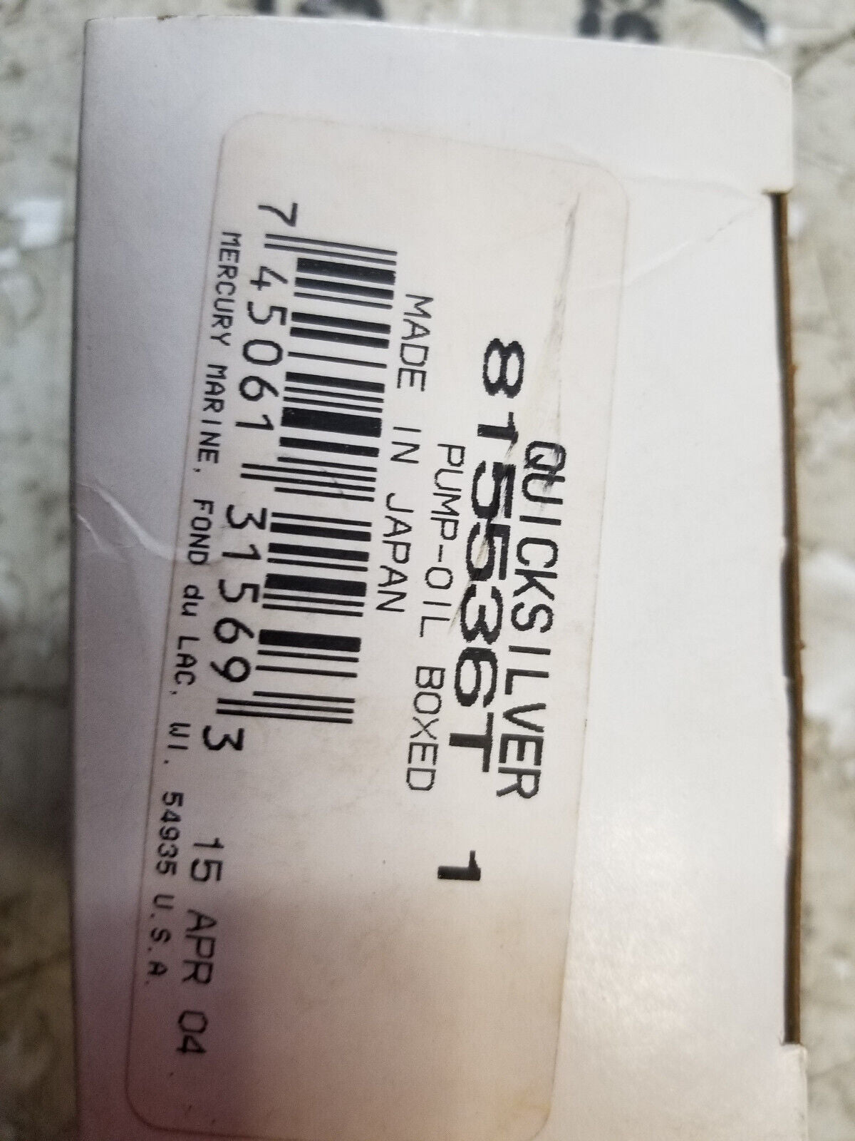 NEW QUICKSILVER MARINE BOAT OIL PUMP PART 815536T