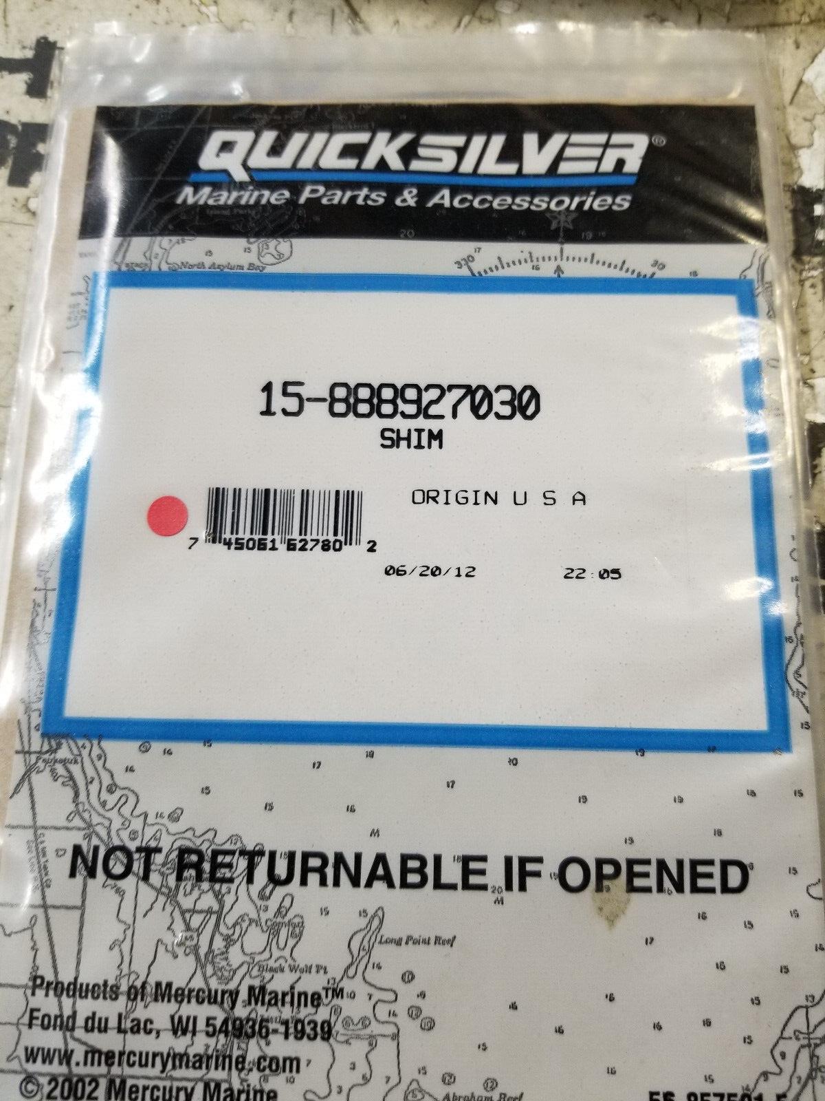 New Mercury Mercruiser Quicksilver OEM Part 15-888927030 Shim 15888927030