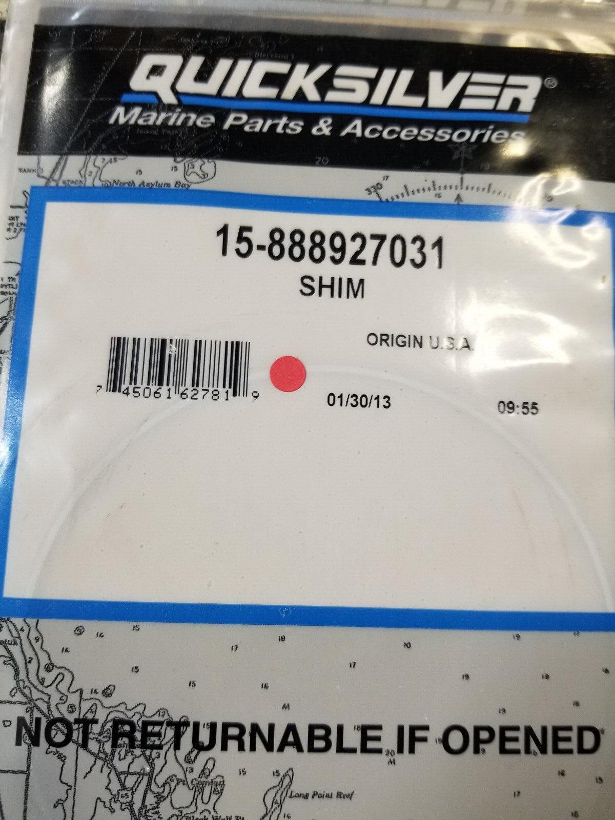 New Mercury Mercruiser Quicksilver OEM Part 15-888927031 Shim 15888927031