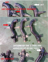 01 2001-2004 GMC SIERRA 6.6 DURAMAX TURBO LB7 THERMOSTAT OUTLET PIPE 97382699