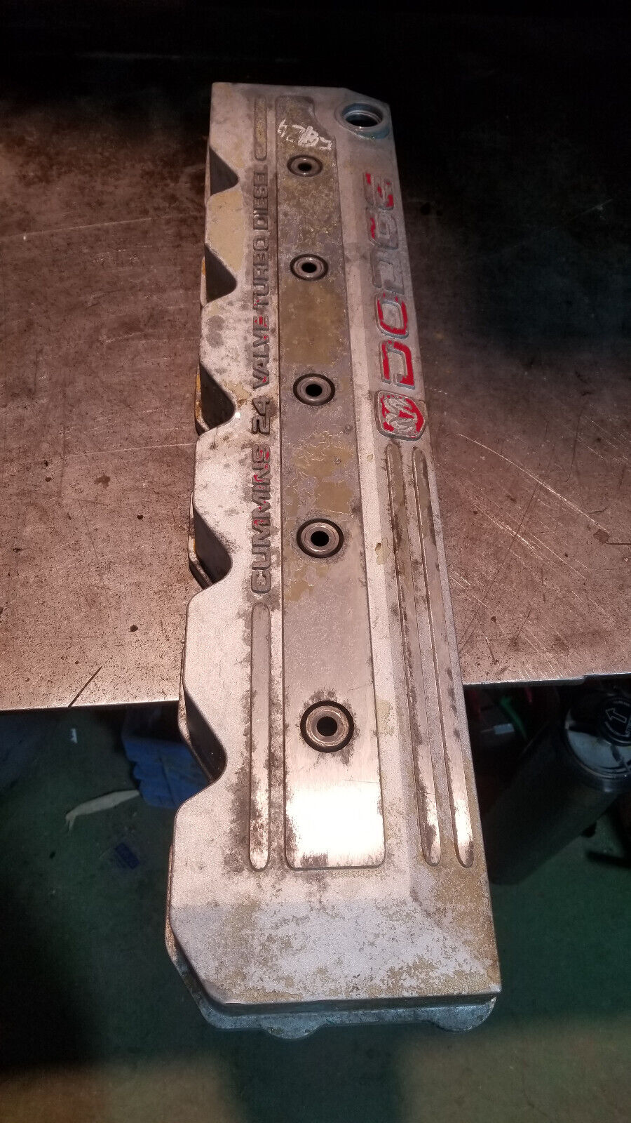 98-01 Dodge Ram Cummins 5.9L 24v turbo diesel engine VALVE COVER Silver 3941755