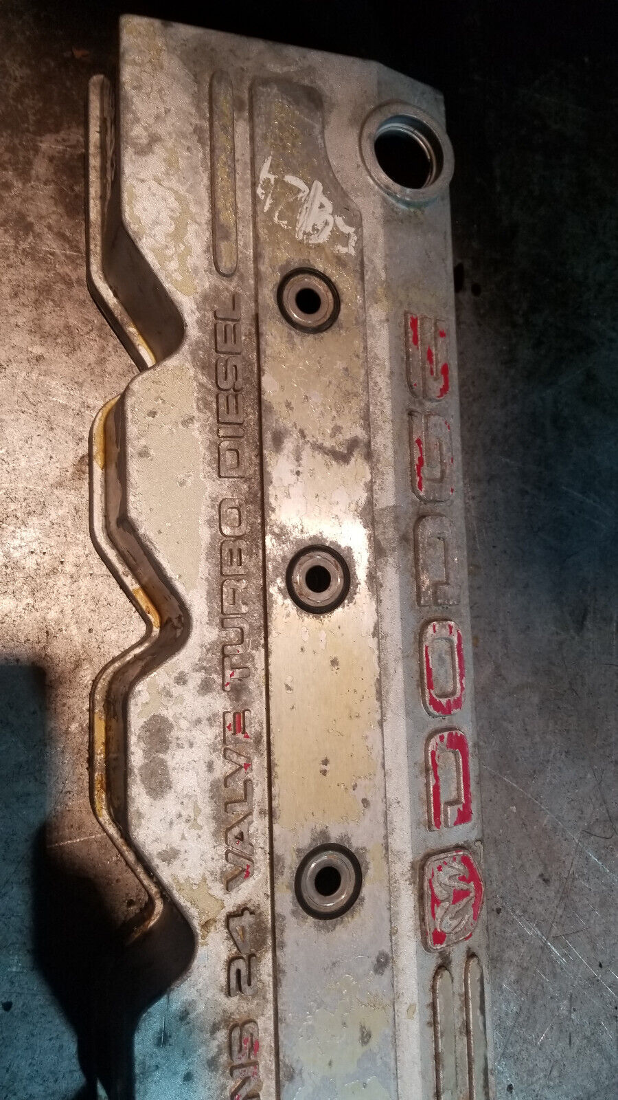 98-01 Dodge Ram Cummins 5.9L 24v turbo diesel engine VALVE COVER Silver 3941755