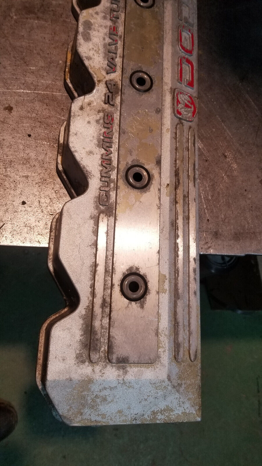 98-01 Dodge Ram Cummins 5.9L 24v turbo diesel engine VALVE COVER Silver 3941755