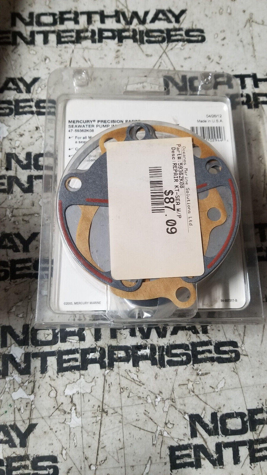 47-59362K08 Seawater Pump Impeller Replacement Kit for Mercury Mercruiser