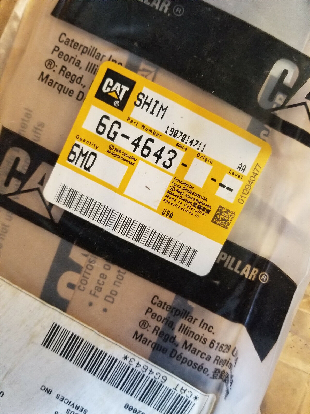 6G-4643 CATERPILLAR SHIM PACK OF 6 SHIMS