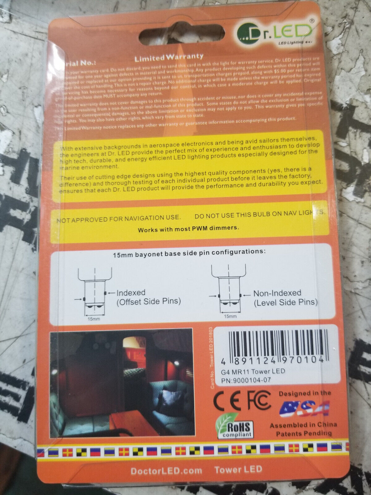 Dr LED G4 MR11 Tower LED White 12/24V G4MR11