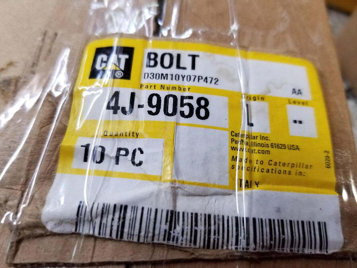 Genuine Caterpillar CAT 4J-9058 BOX OF 10 PLOW BOLTS 4J9058 1 - 8 x 3