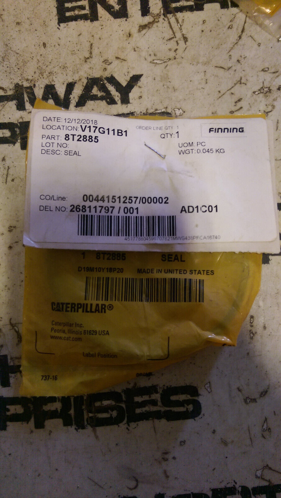 8T-2885 CATERPILLAR ORING 82885