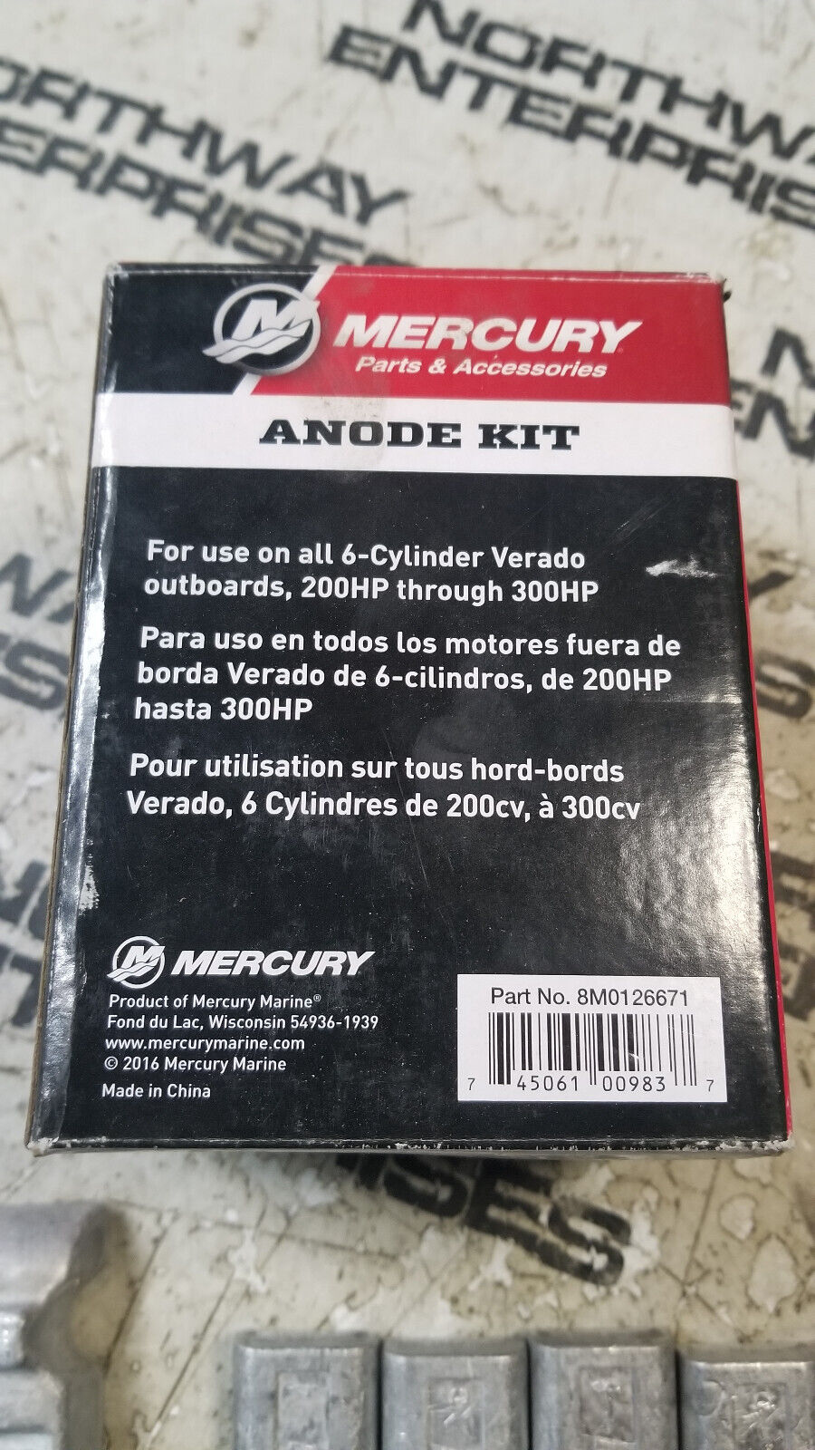 Mercury 8M0126671 OEMAnode Kit for Verado 200-300HP Outboards