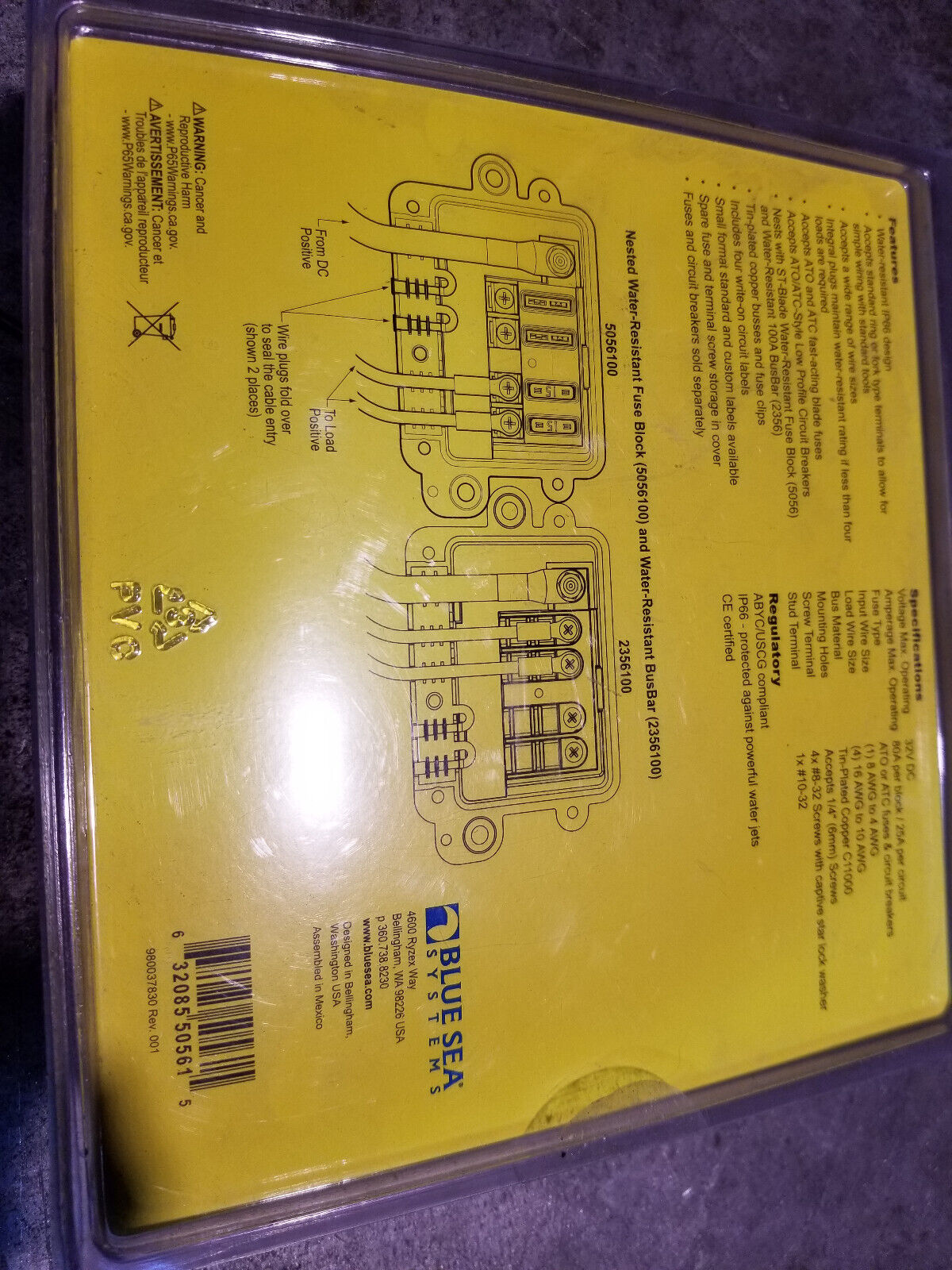 Blue Sea 5056100 Fuse Block ST Blade H2O 4 Circuit Fuse