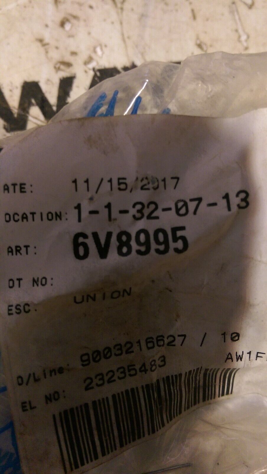 CATERPILLAR 6v-8995 FITTING UNION