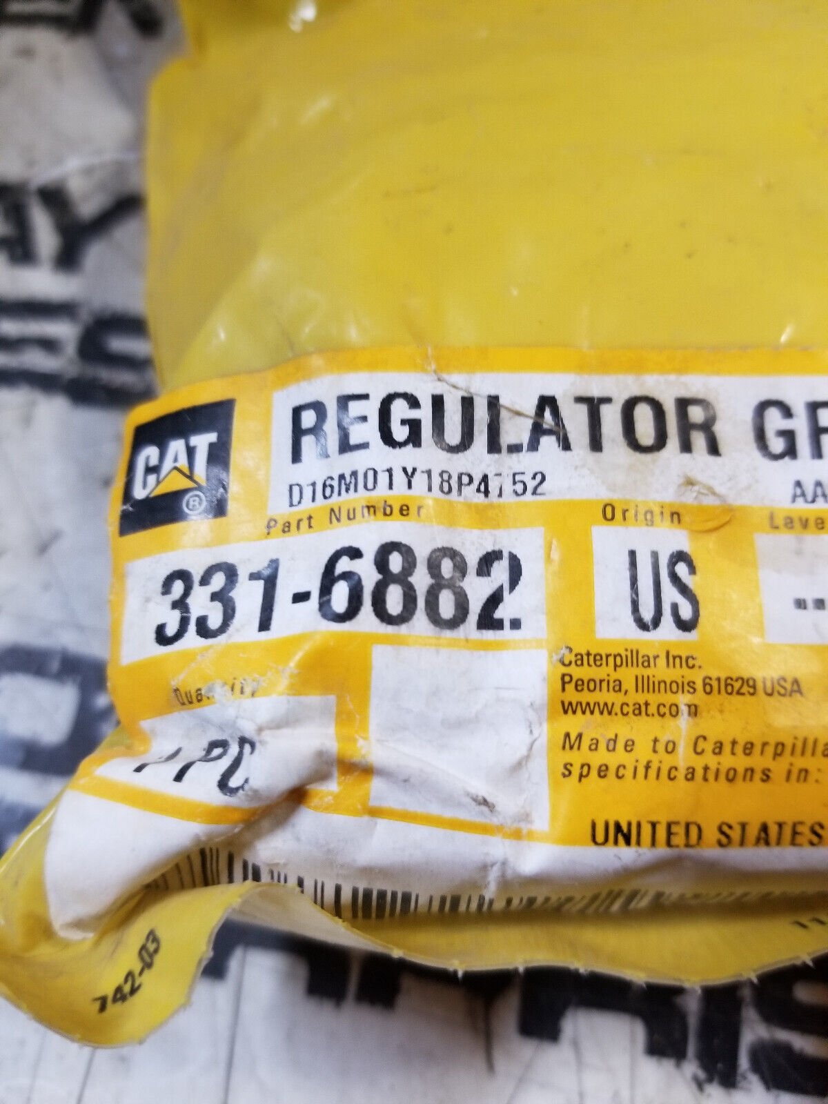 CAT 331-6882 3/4" Fuel Pressure Regulator 3316882