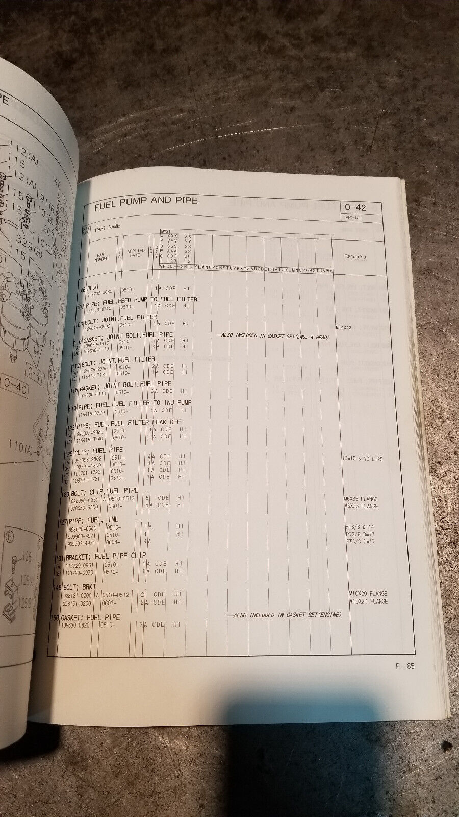 2005-2006 Isuzu 6WG1 Diesel Engine Parts Catalog Manual 1-8871-1008-1
