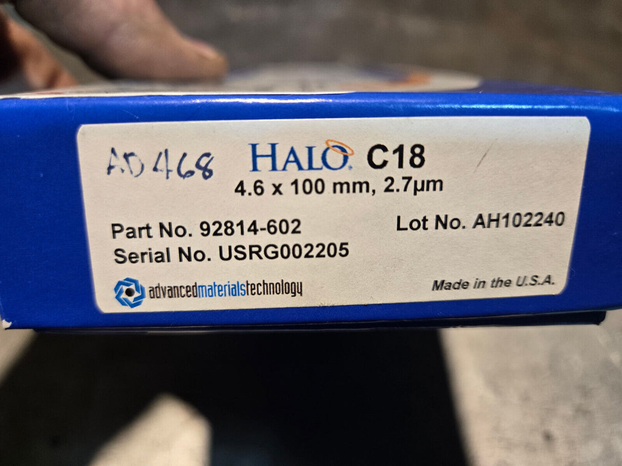 HALO C18 4.6 X 100 MM, 2.7um COLUMN PART NO: 92814-602