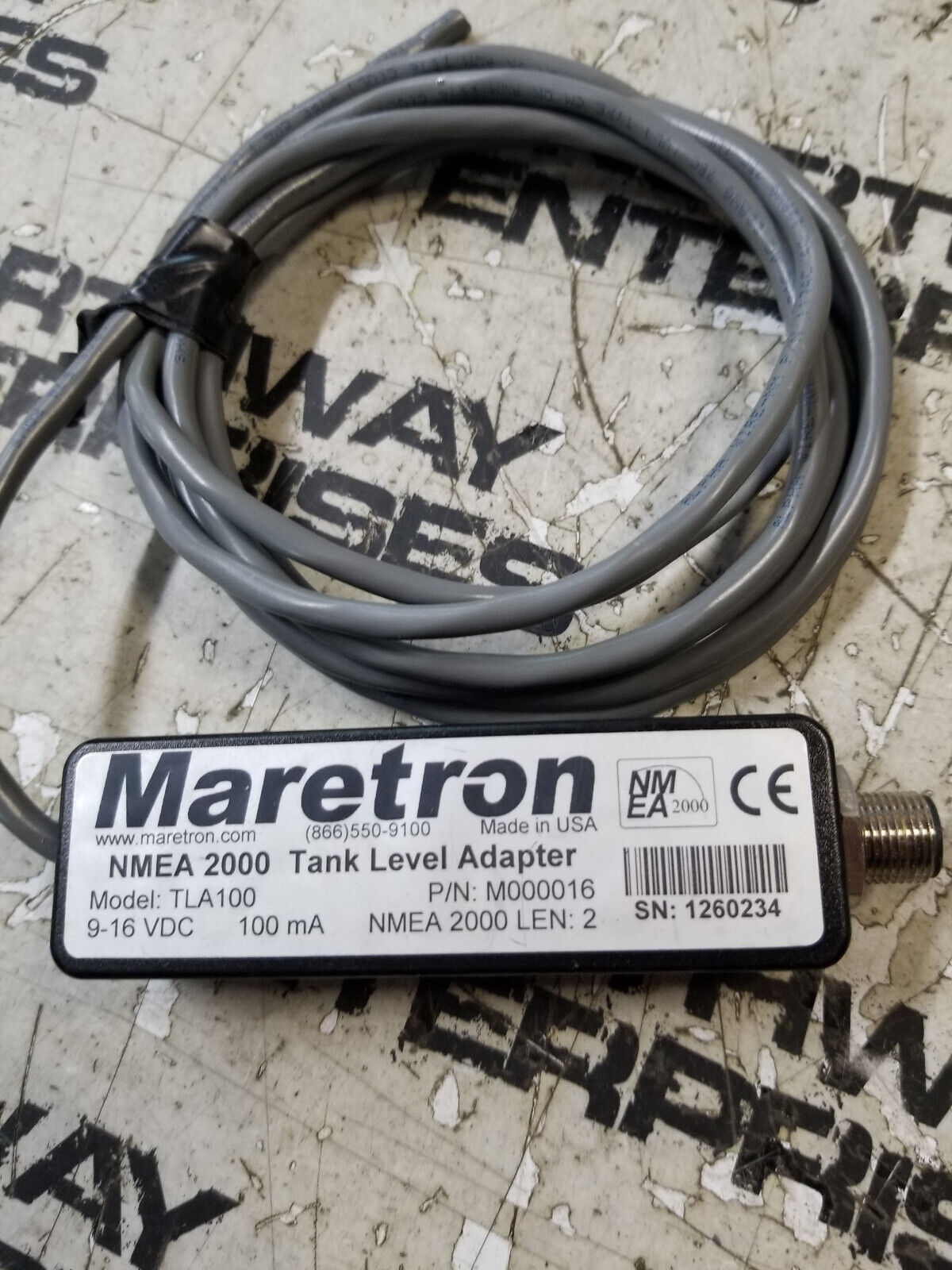 MARETRON TLA100 TANK LEVEL MONITOR CUT CABLE