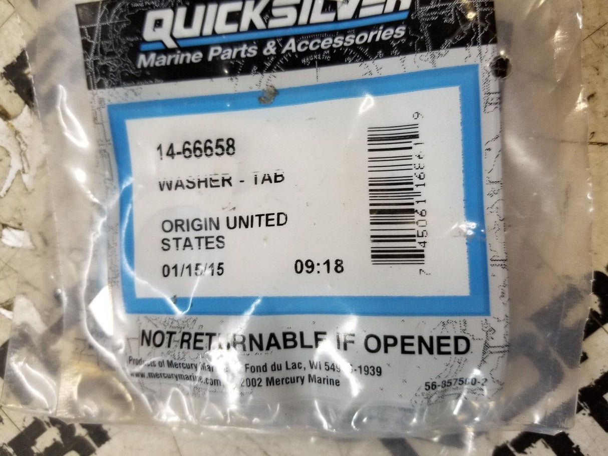 LOT OF 2PC - MERCURY QUICKSILVER 14-66658 WASHER TAB