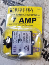 Blue Sea 7053 7A Push Button Thermal with Quick Connect Terminals