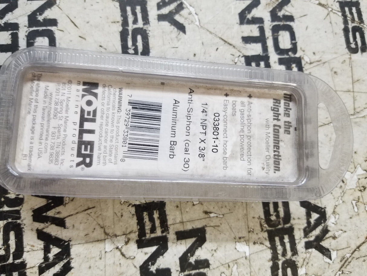 Moeller Anti-Siphon Valve Aluminum Barb Part Number - 033801-10
