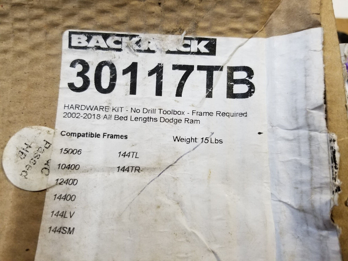 BACKRACK 30117TB Installation Hardware Kit