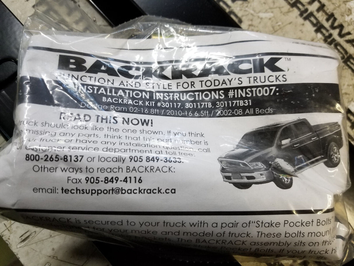BACKRACK 30117TB Installation Hardware Kit