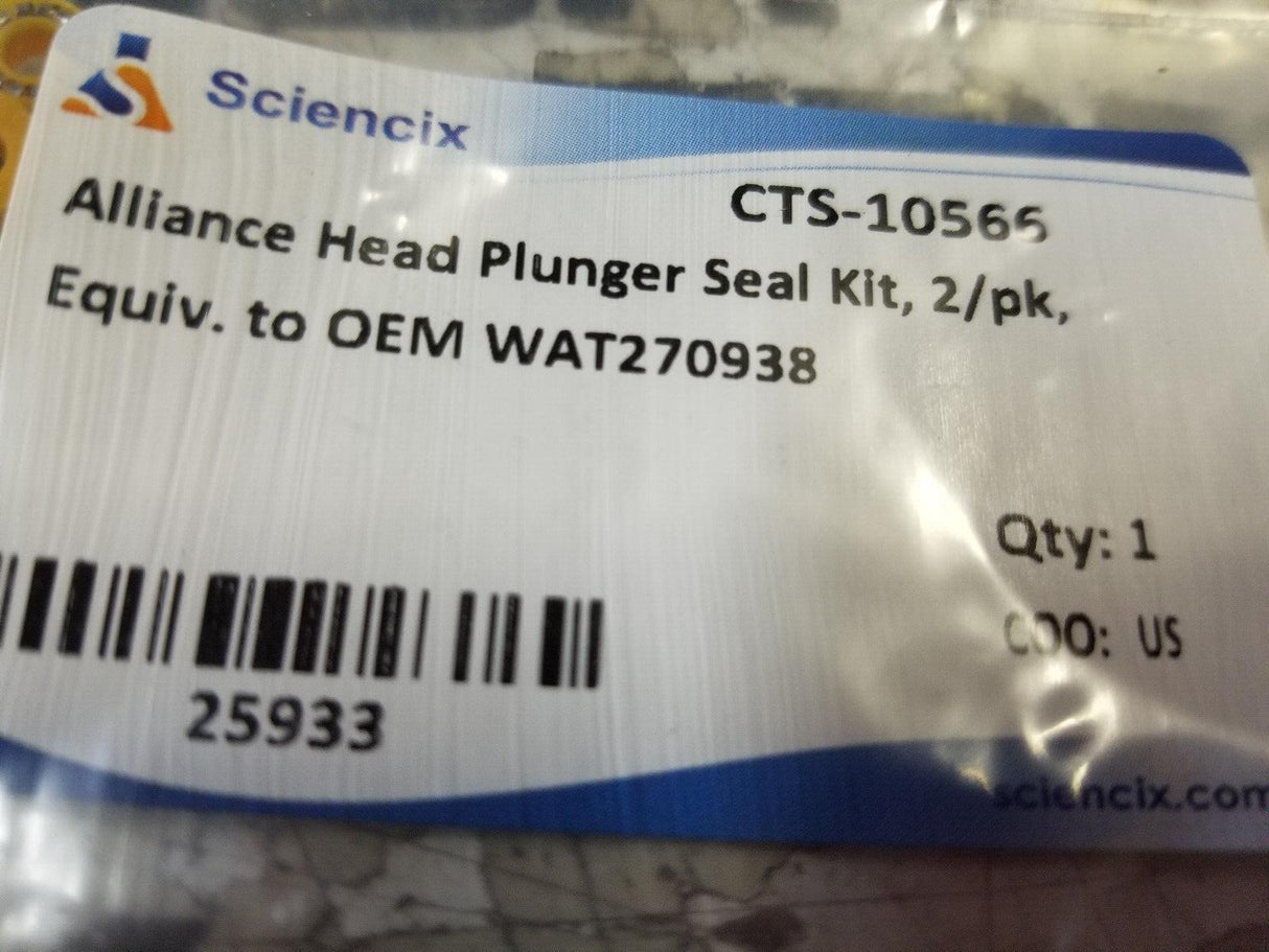LOT OF 2 - WAT270938 ALLIANCE HEAD PLUNGER SEAL KIT CTS-10566