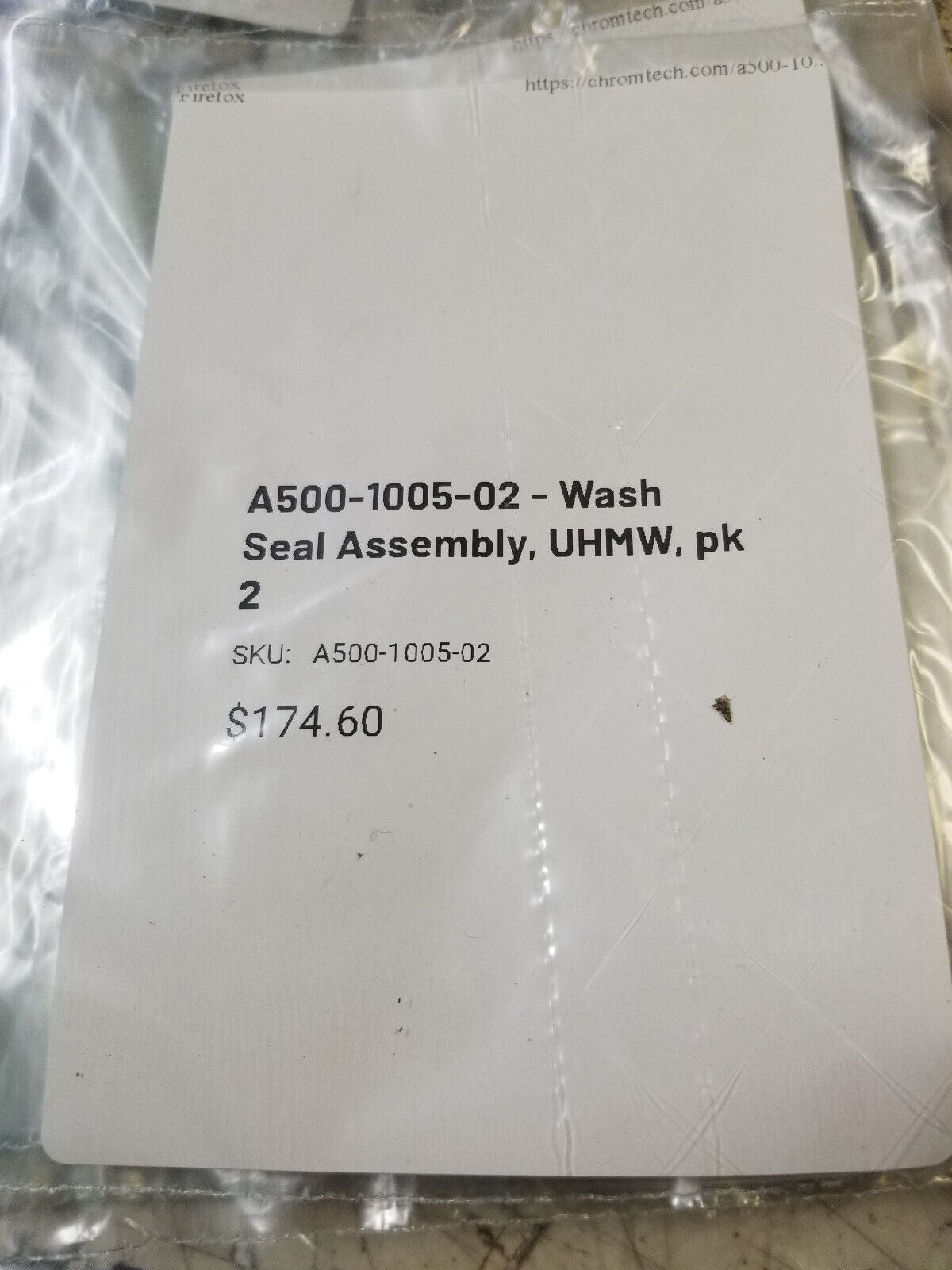 PACK OF 2PC - A500-1005-02 - Wash Seal Assembly, UHMW, pk 2