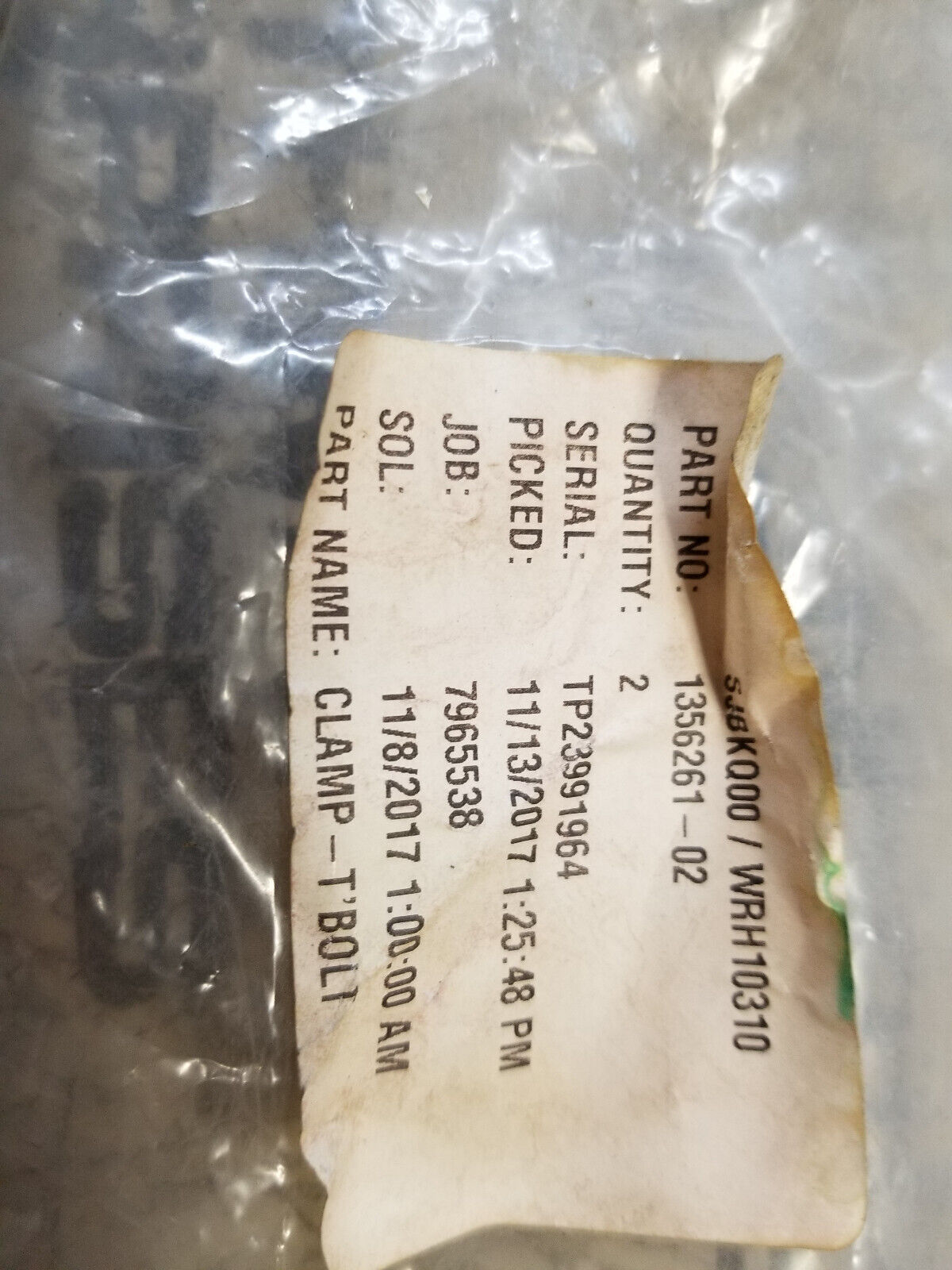 SET OF 2 CLAMPS - CAT 135-6261 CLAMP 1356261