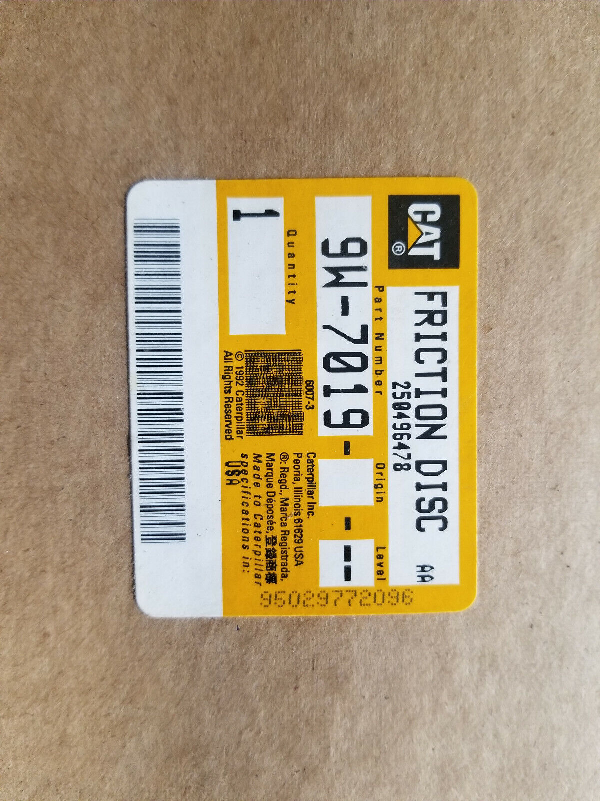 CATERPILLAR 9w-7019