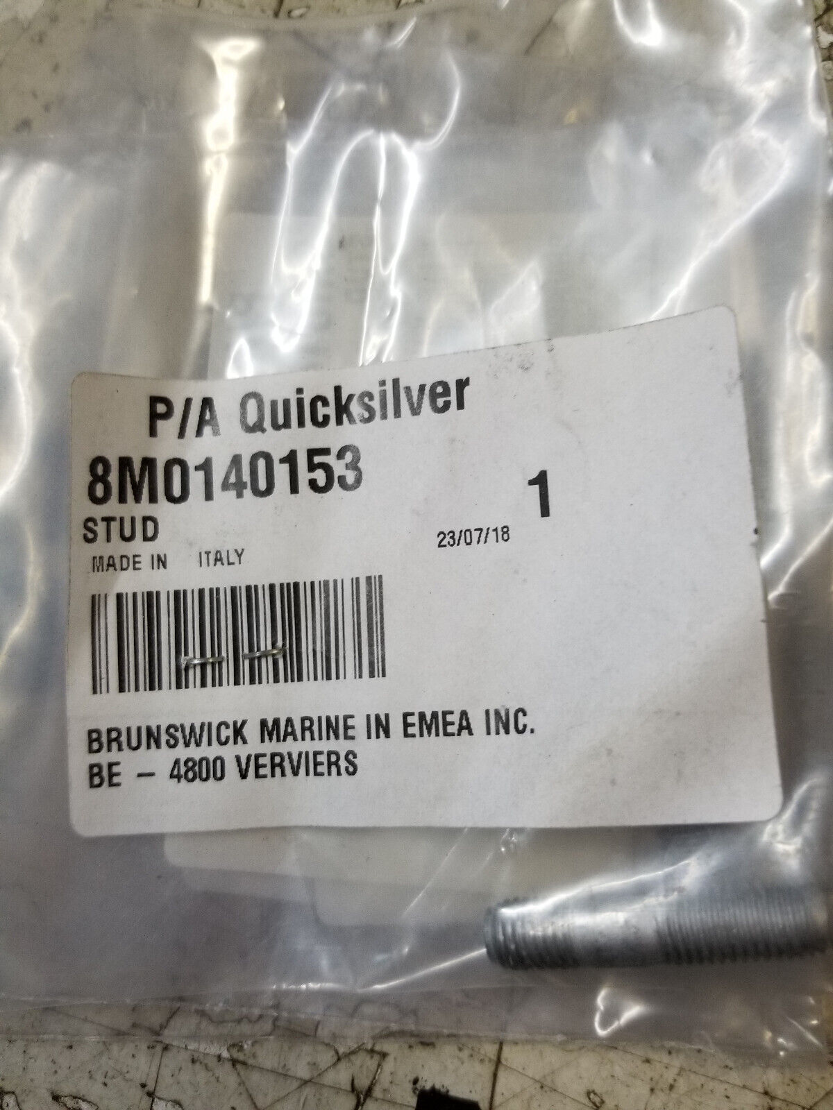 LOT OF 5PC - 8M0140153 MERCURY QUICKSILVER STUD