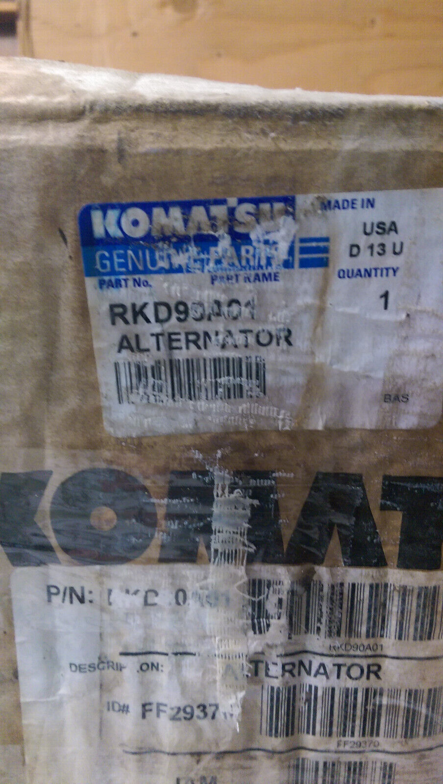 OEM KOMATSU RKD90A01 ALTERNATOR 0350008350 0350008352