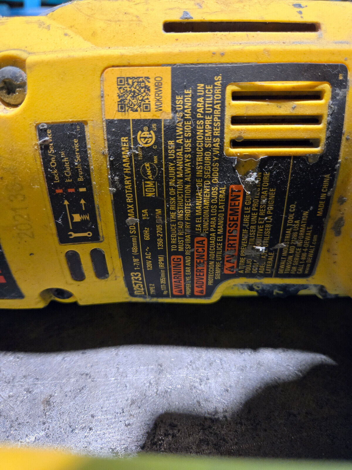 Dewalt D25733 SDS Max Rotary Hammer Drill 1-7/8" Corded Electric