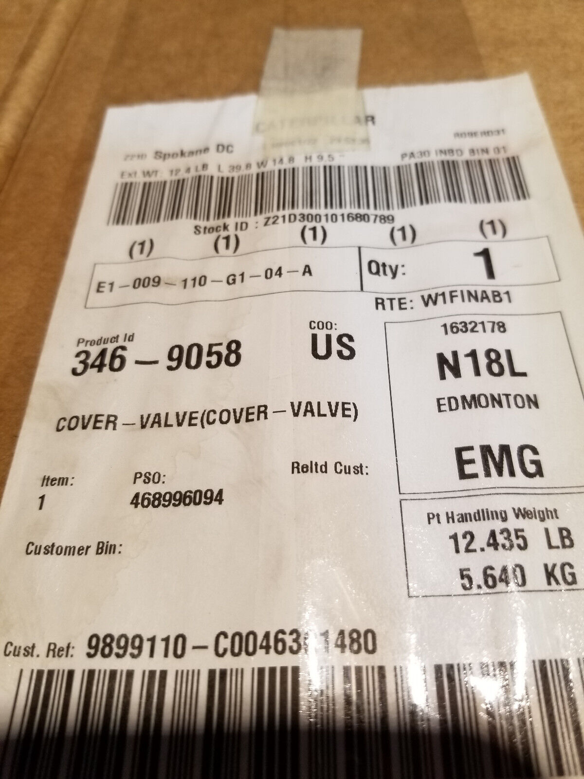 346-9058 Valve Cover C13B 3469058