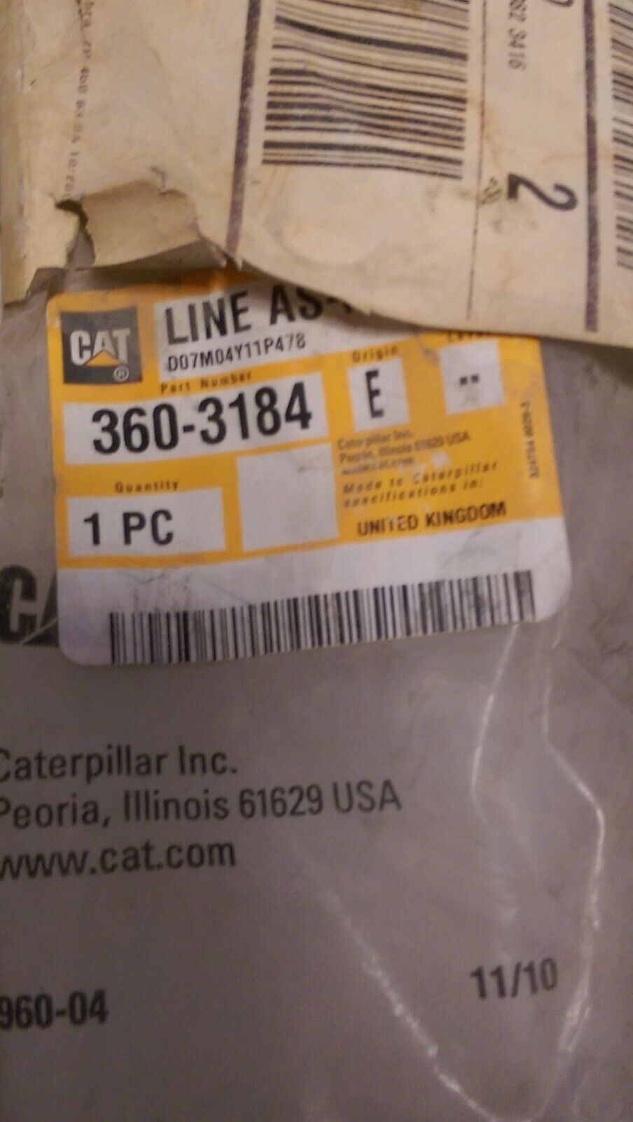 CATERPILLAR 360-3184: LINE AS-FUEL