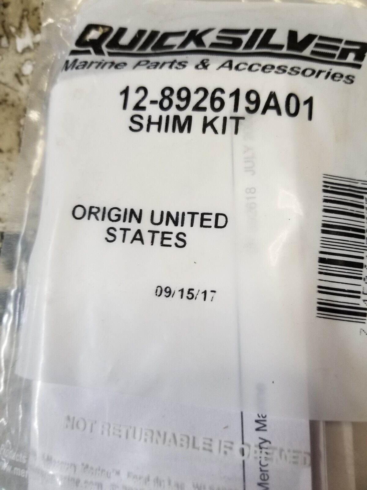 Mercury Mercruiser Quicksilver 12-892619A01 Shim Kit