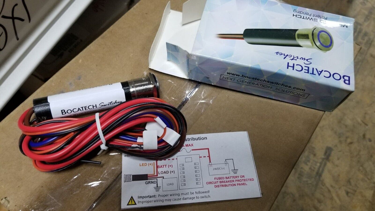 BOCATECH 24V MINI LED POWER SWITCH SKU: BT15LEDSW1-24B