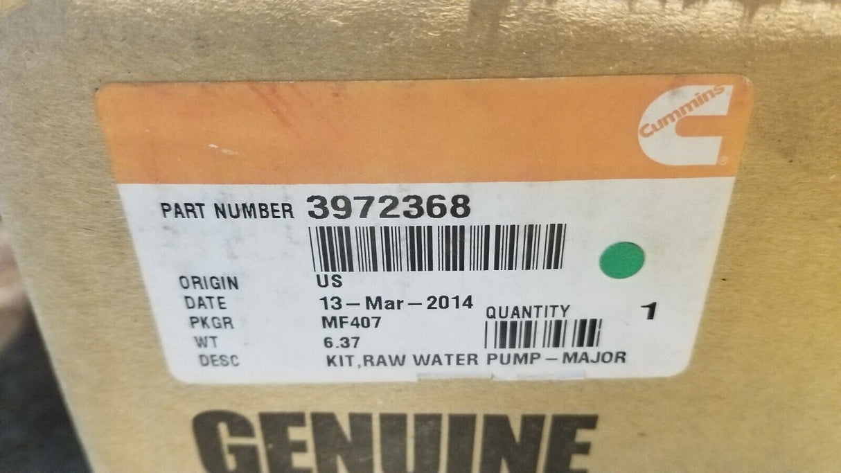 3972368 Cummins OEM Raw Water Pump-Major Kit