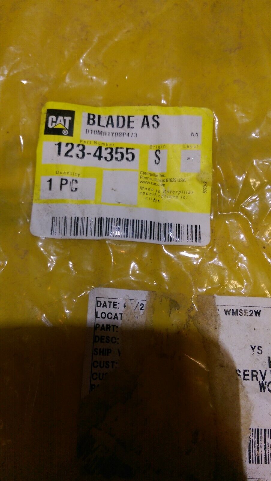 CATERPILLAR OEM 123-4355 WIPER