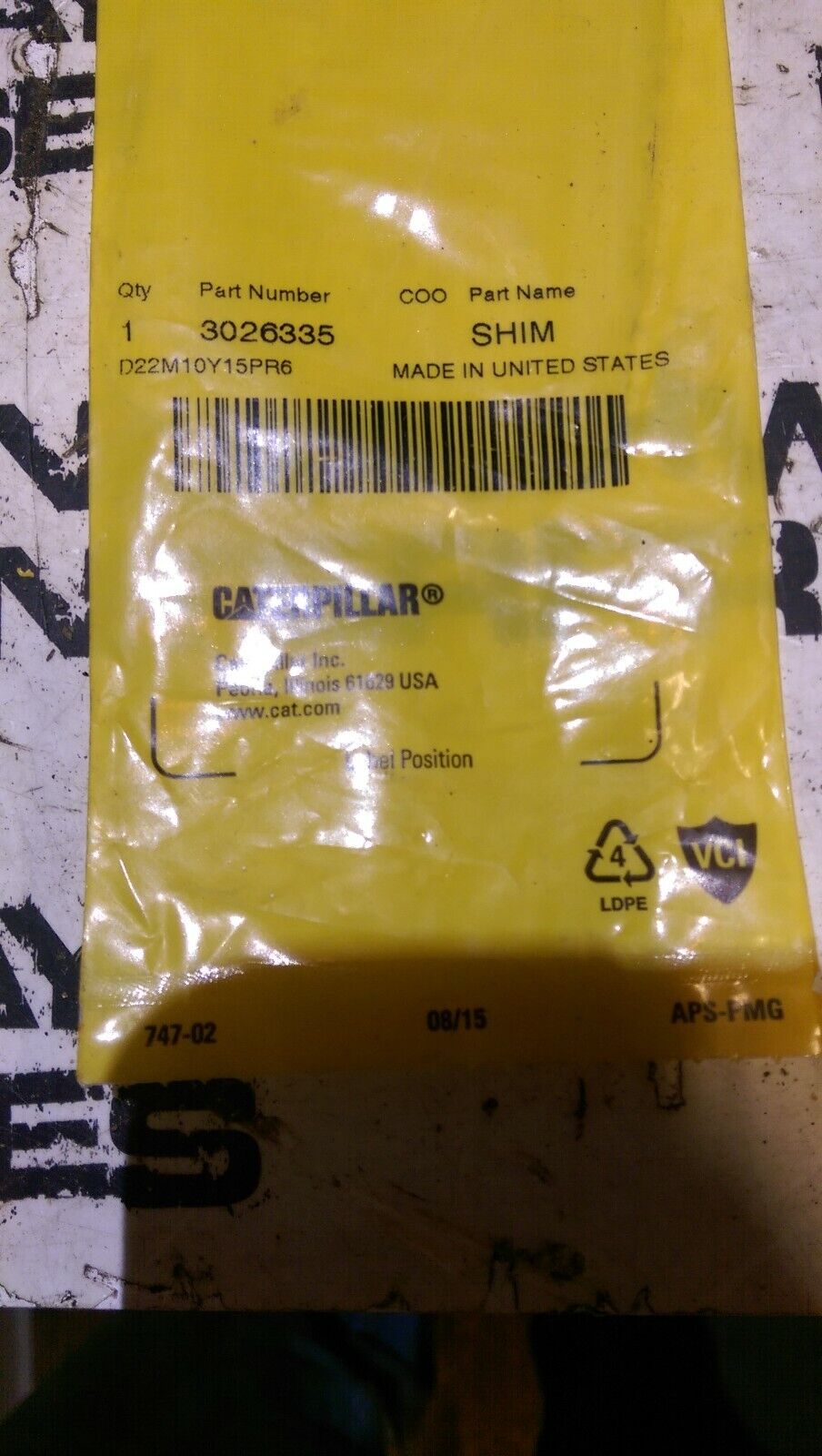 CATERPILLAR OEM 302-6336 SHIM