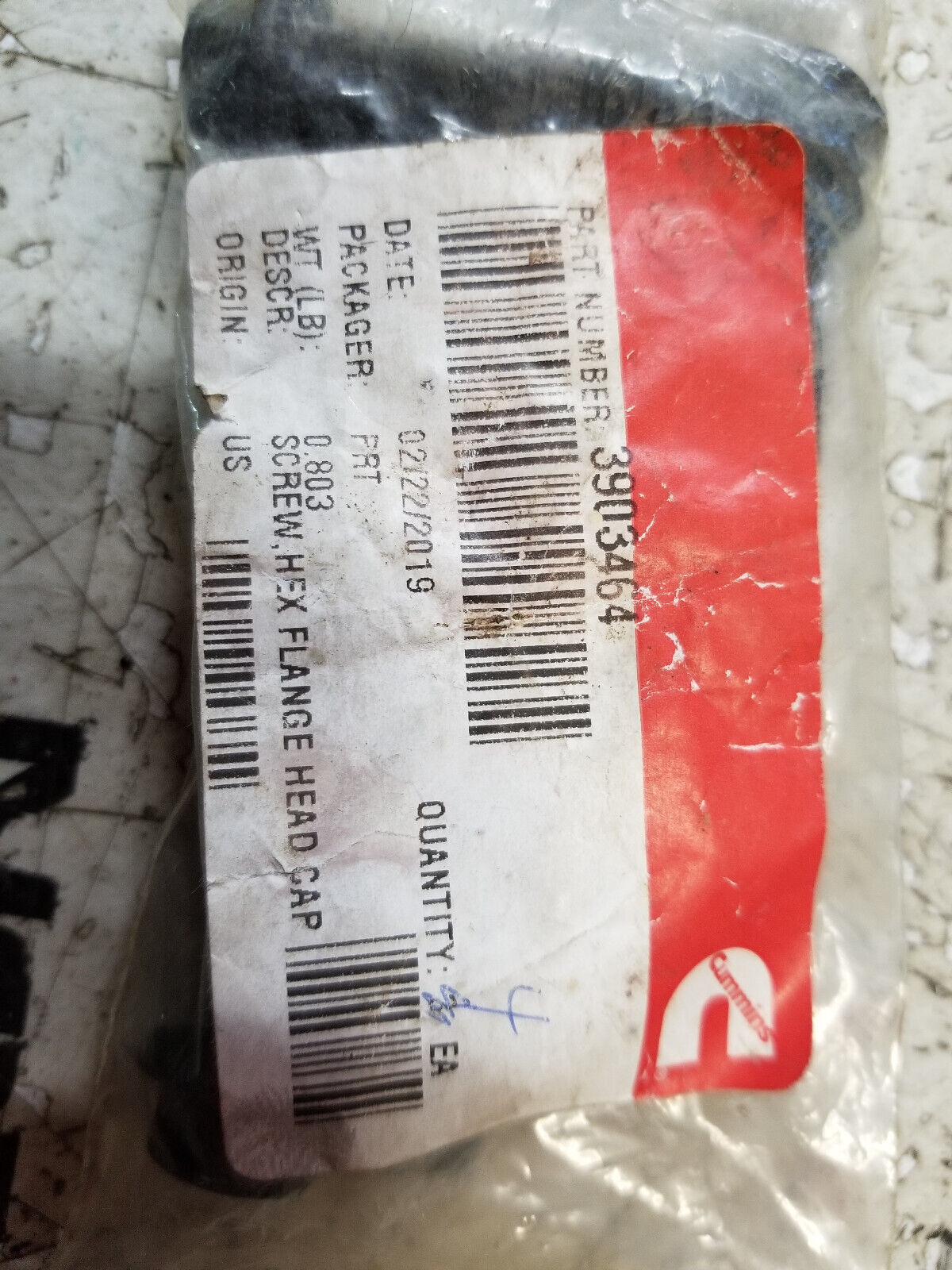 CUMMINS 3903464 STARTER MOUNTING BOLTS 6.7 LOT OF 4PC AS SHOWN