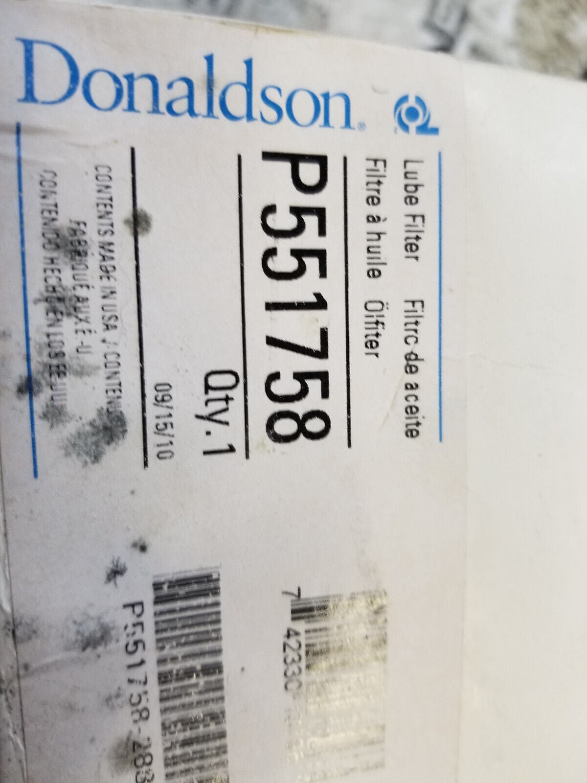 Donaldson P551758 HYDRAULIC FILTER
