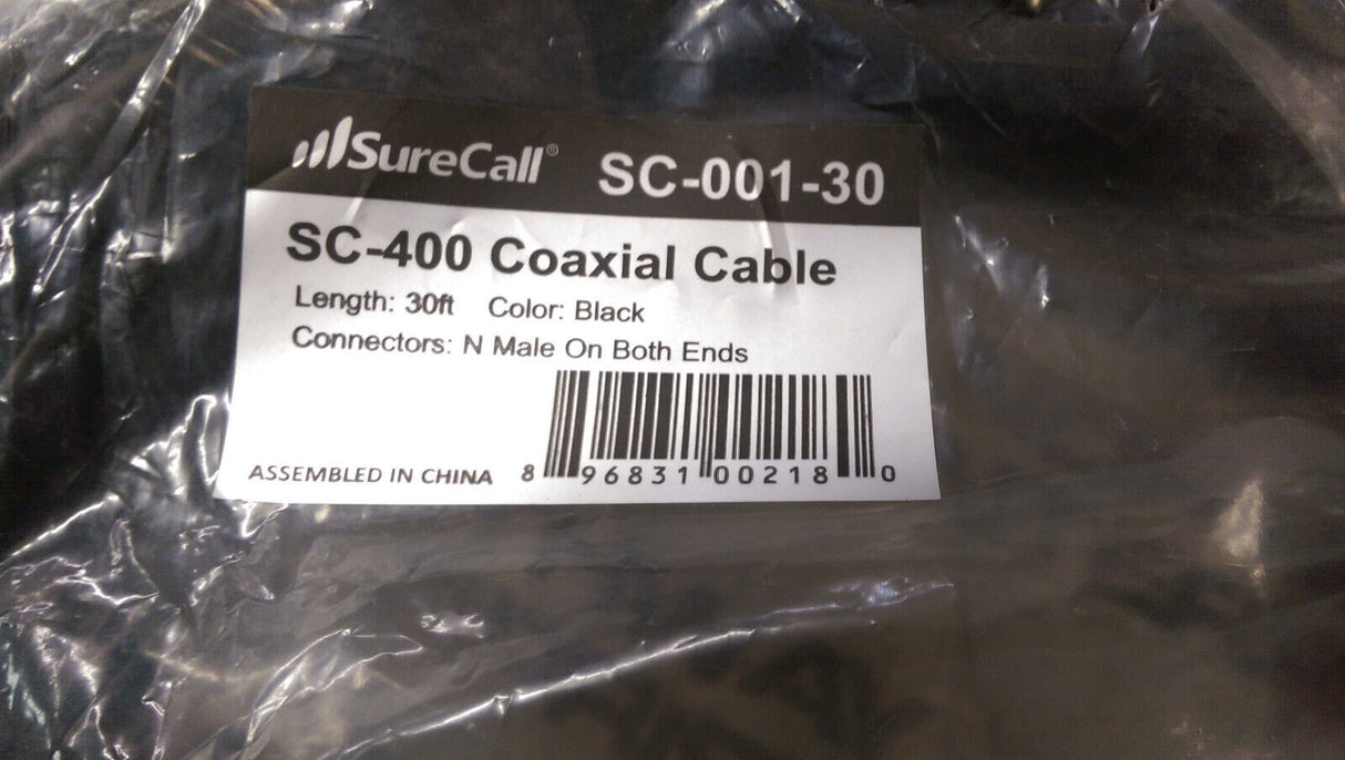 SureCall 30' SC400 Low Loss Coax Coaxial Cable N-Male - Black | SC-001-30