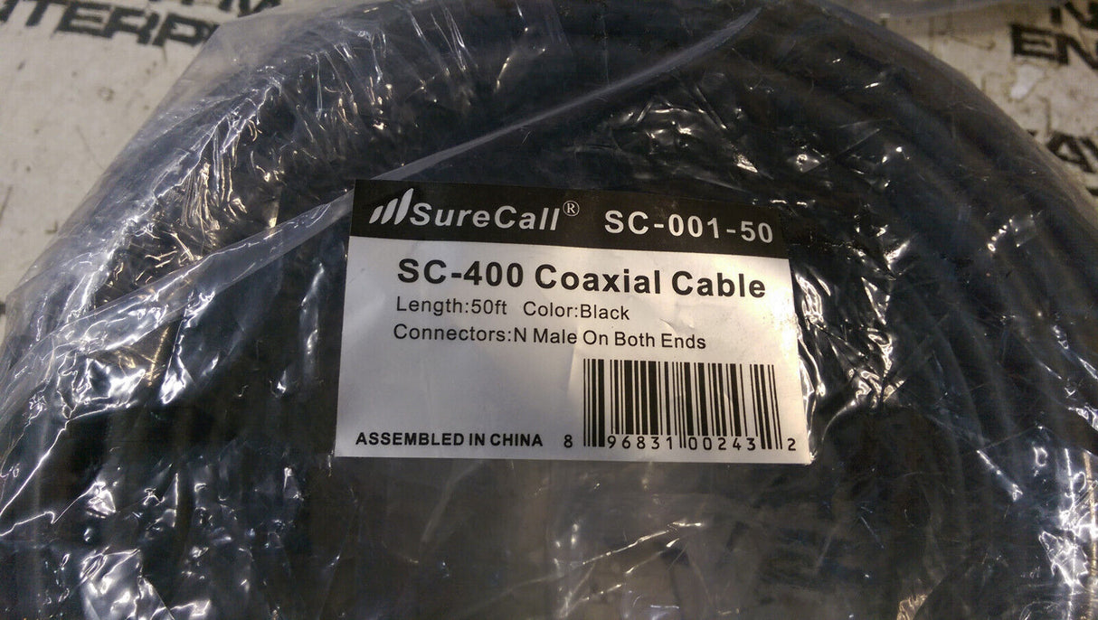 SureCall SC-001-50 50ft SC-400 Coax Coaxial Cable N-Male Connector