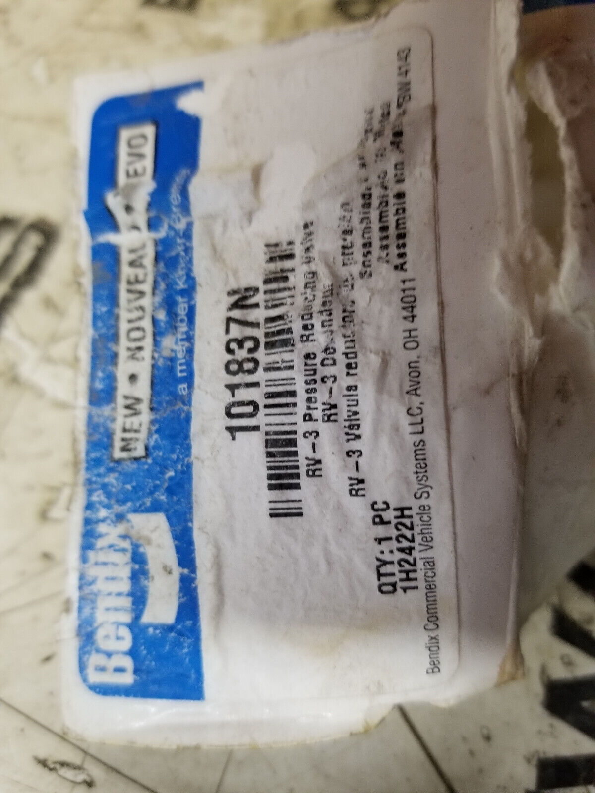 Bendix 101837N Pressure Reducing Valve