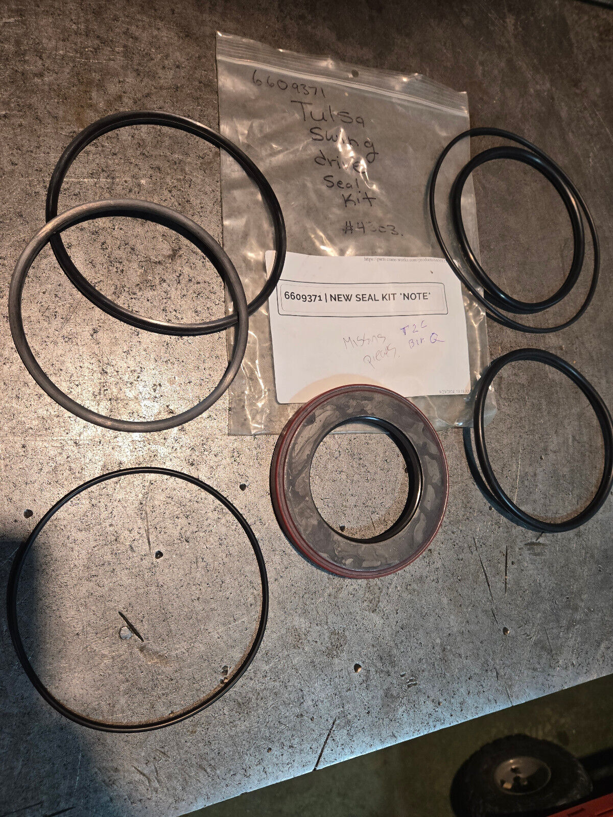 6609371 MANITEX PM SEAL KIT (MISSING SEALS)