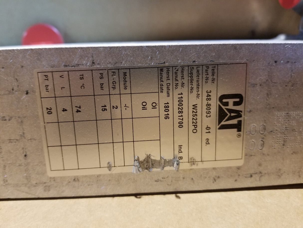 NEW OEM CATERPILLAR 348-8093: CORE AS-OCLR OIL COOLER