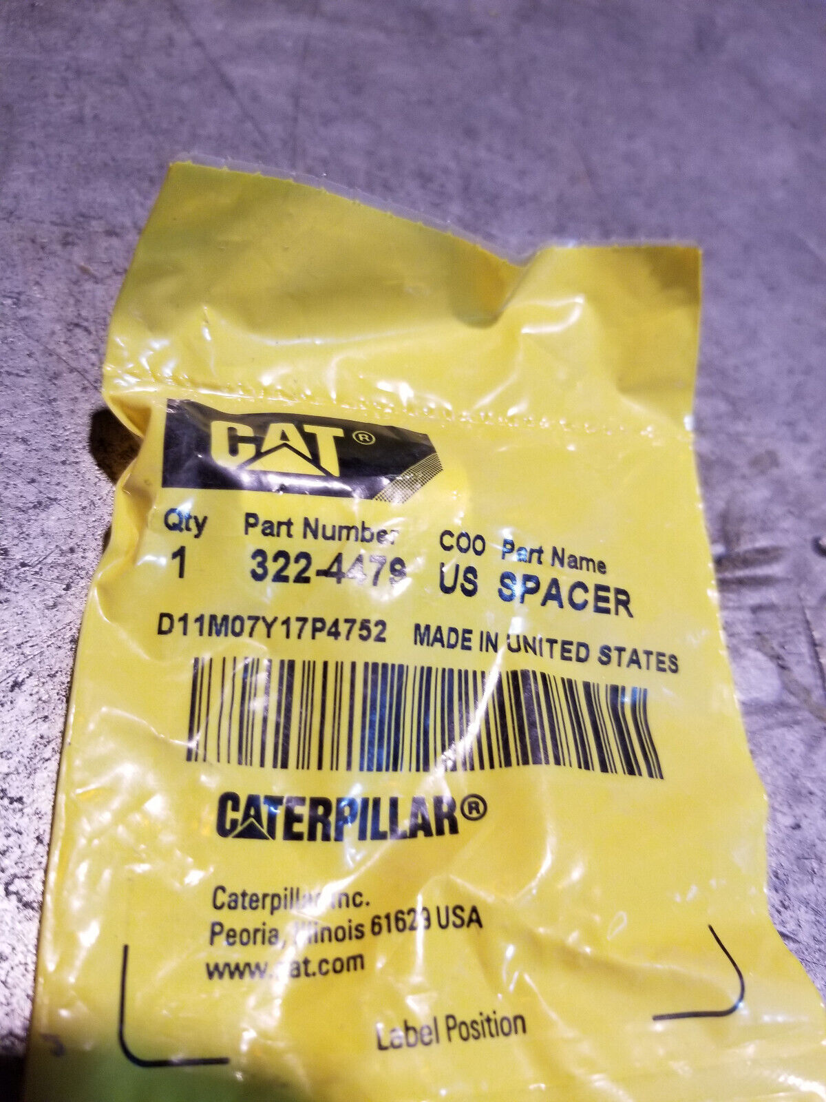 322-4479 Caterpillar 8.2mm Inner Diameter Spacer