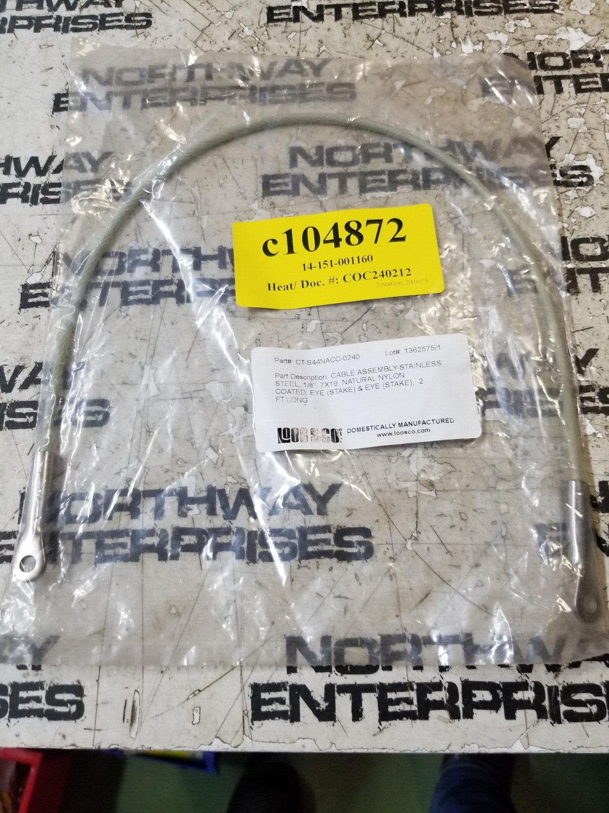 CT-S44NACC-0240 LOOS & CO. STAINLESS STEEL CABLE