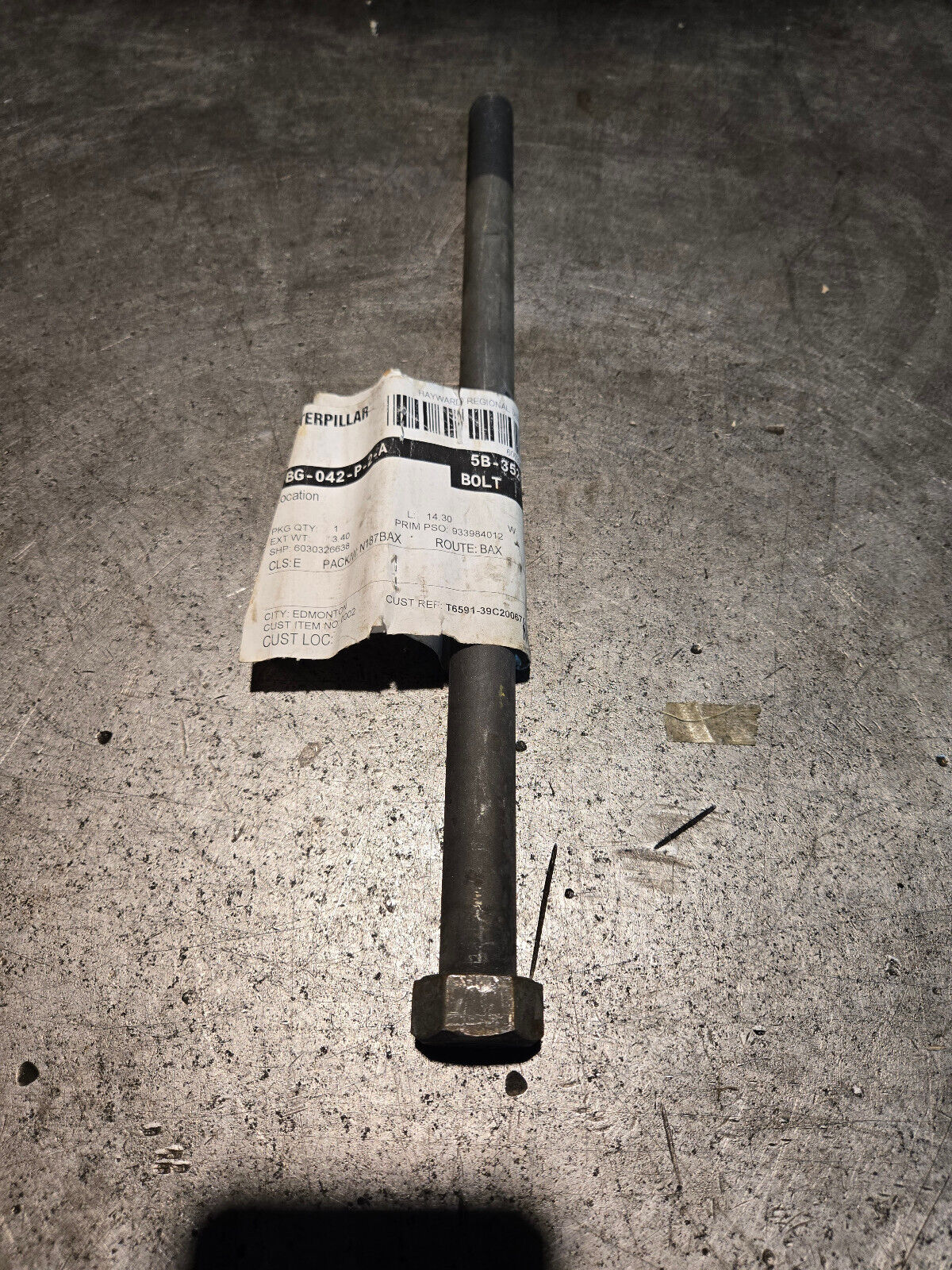 5B-3520 3/4''-16 x 13 5/8'' Hex Head Bolt 5B3520